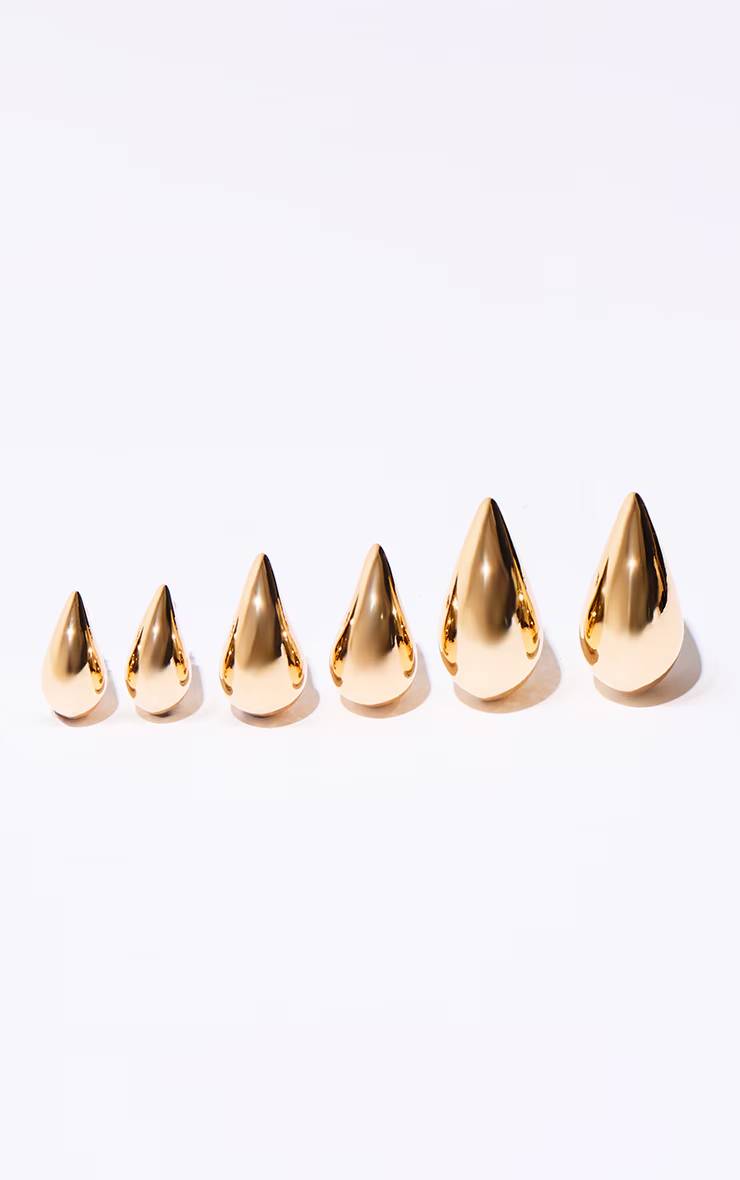 Doré Lot De Boucles D'oreilles Clous Goutte D'eau