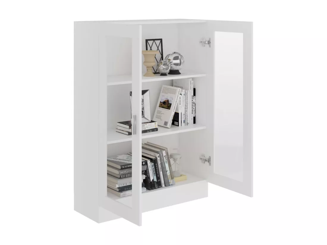 Armoire à vitrine Blanc 82,5x30,5x115 cm Aggloméré