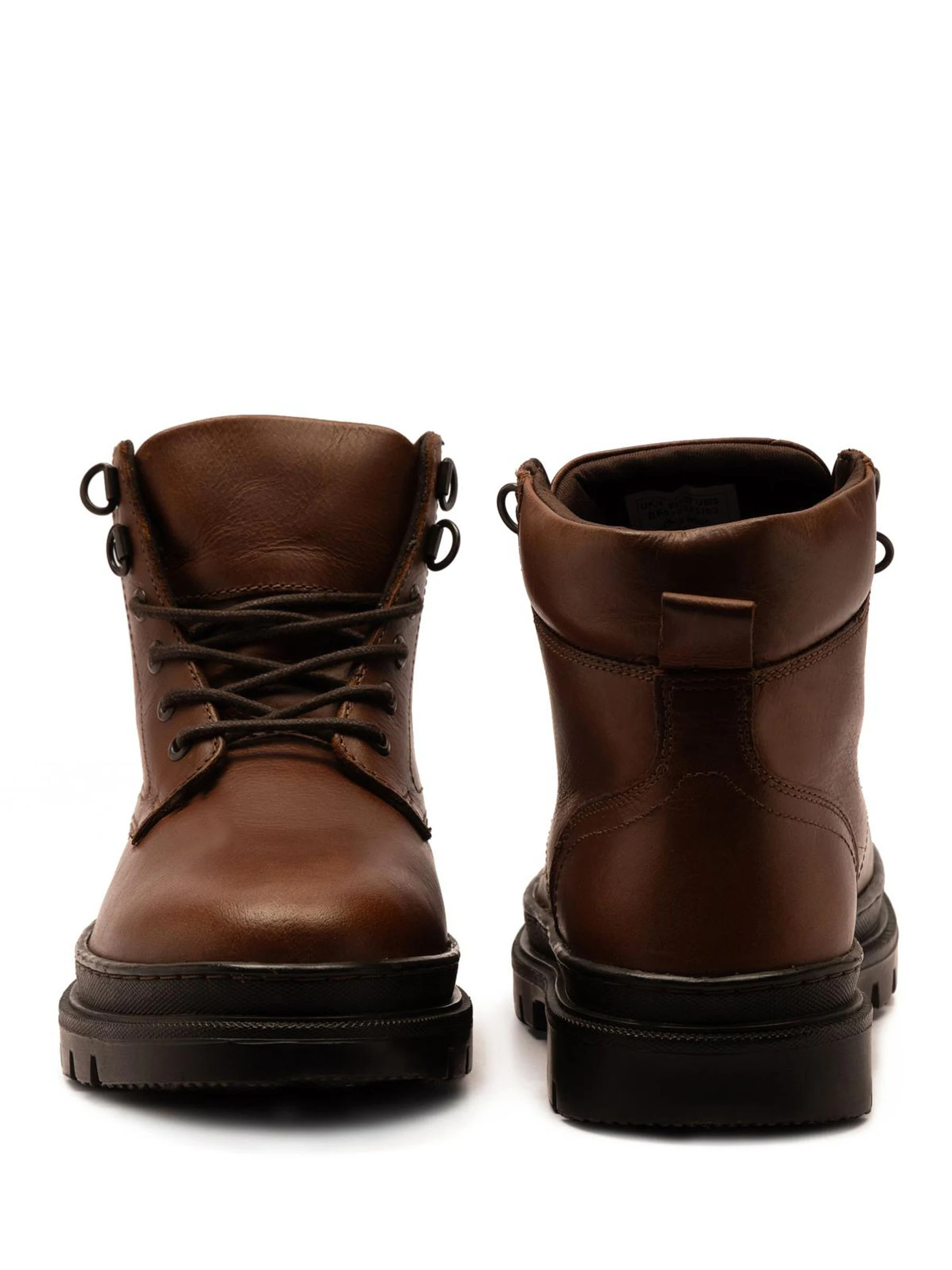 Bruin - Off The Hook Jones Leren Vetersluiting Casual Enkelboots