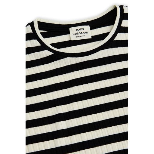 Mads Nørgaard 5x5 Classic Stripe Talika Langærmet T-shirt, Black/Vanilla Ice, 16 år