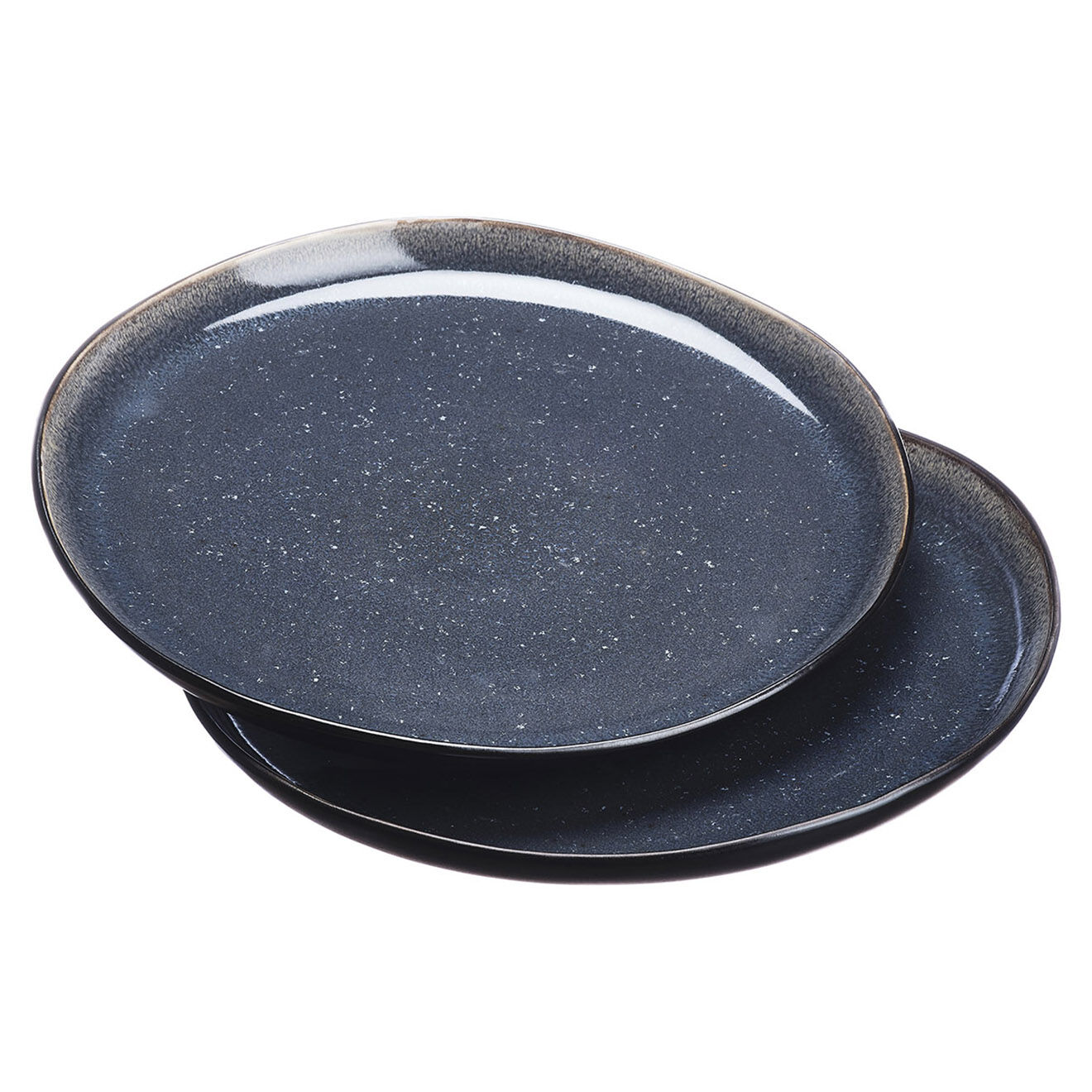 Bjorn 2 Plateaux de service en Grès Iris bleu foncé - 32x32x3.5 cm