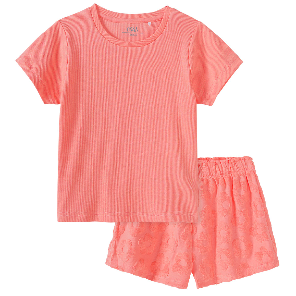 Yigga Mädchen Shorty mit Frottee-Hose apricot