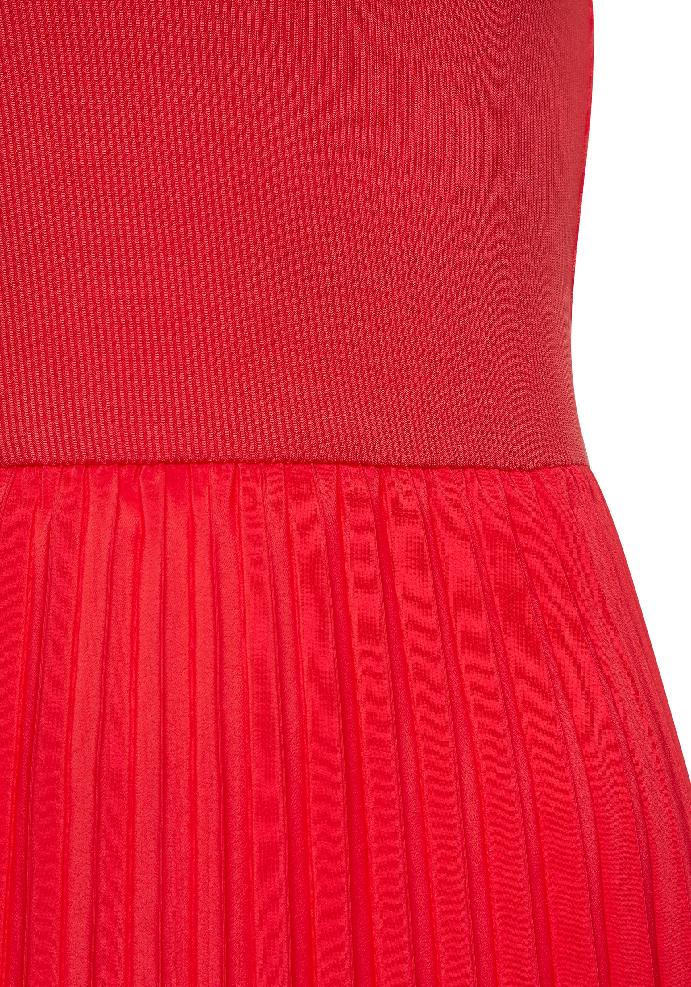LASCANA Midikleid mit Plisseerockteil, Basic, modisch