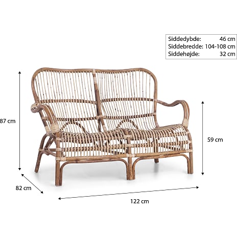 Suma 2-personers loungesofa - rattan