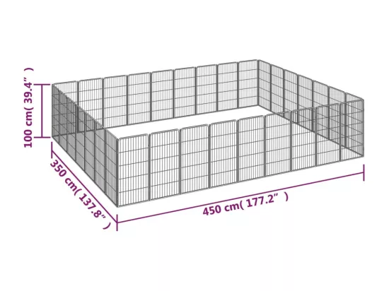 Parc pour chien 32 noire 450 x 350 x 100 cm 02_0043630
