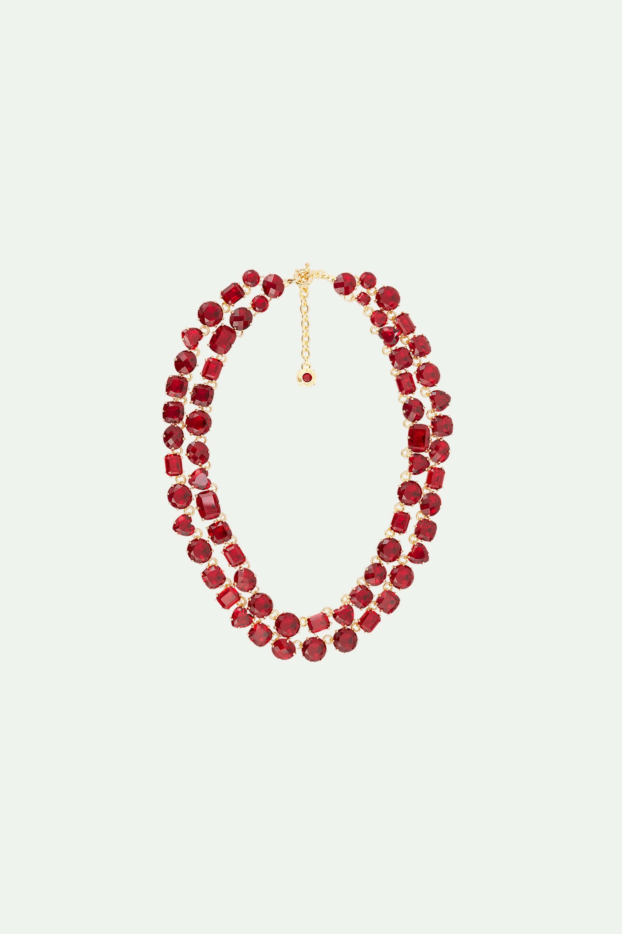 Collier luxe deux rangs la diamantinegrenat | Rouge