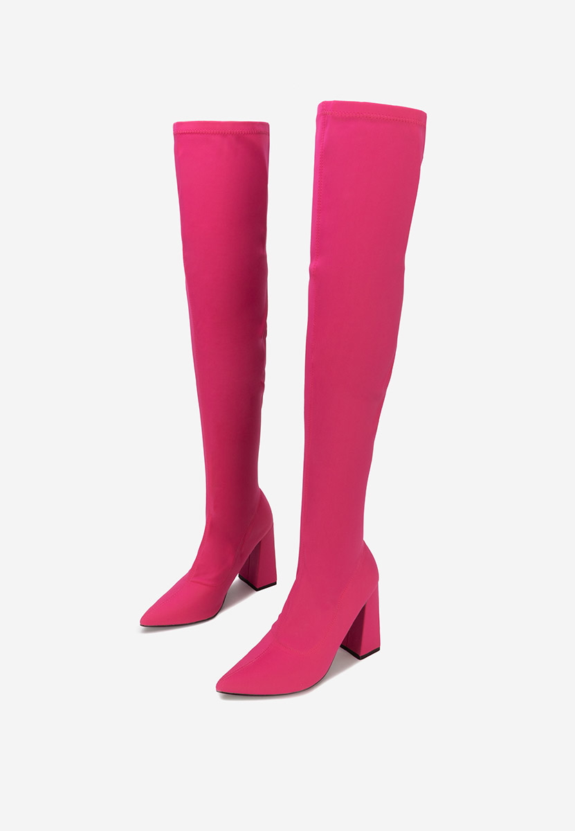Bottes longues à talon fuchsia Alexania