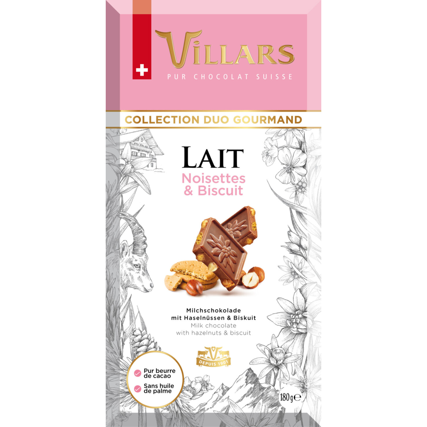 Villars Tafelschokolade Lait Noisettes & Biscuit
