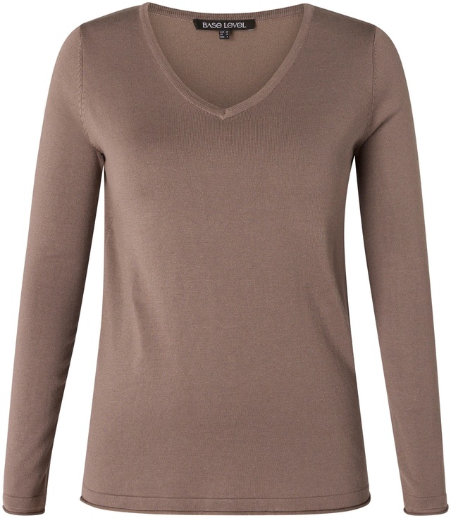 Base Level Curvy V-Ausschnitt-Pullover mit V-Ausschnitt