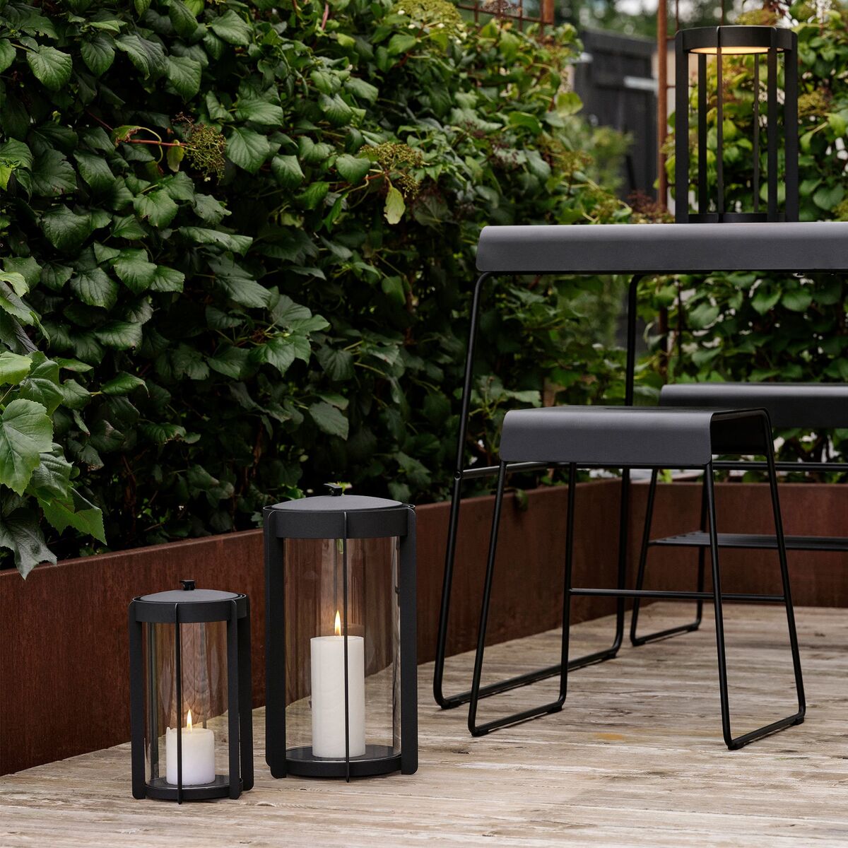 Firefly LED-lanterne, svart aluminium
