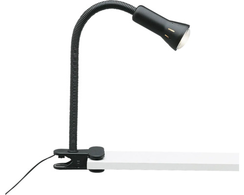 Klemlamp, 1-lichts, H 52cm, flexibel, zwart