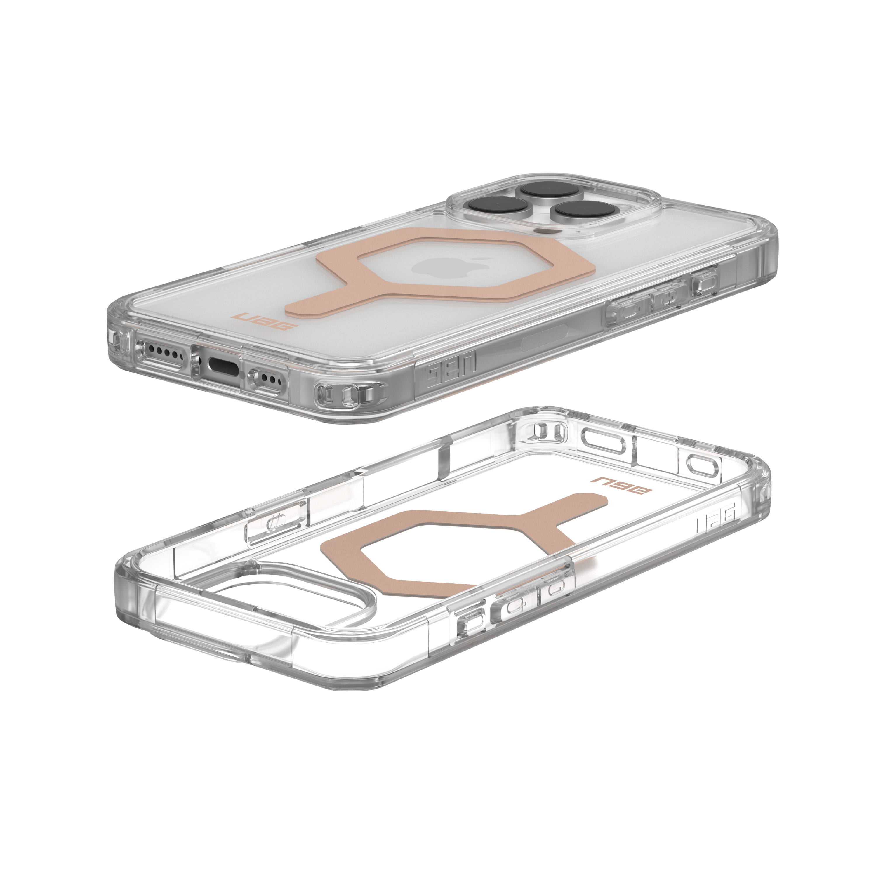 iPhone 16 Pro MagSafe Hybrid Schutzhülle Plyo (114480114348) - Transparent (Roségold)