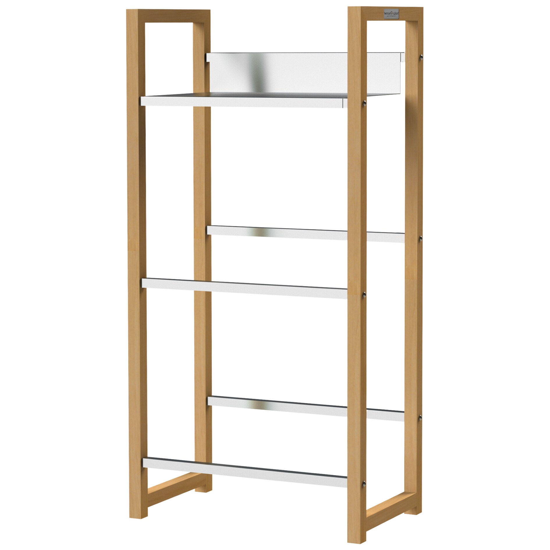 holz4home® Getränkekistenregal aus Bambus inkl. pulverbeschichteter Ablage I Schwarz | 6 Kisten