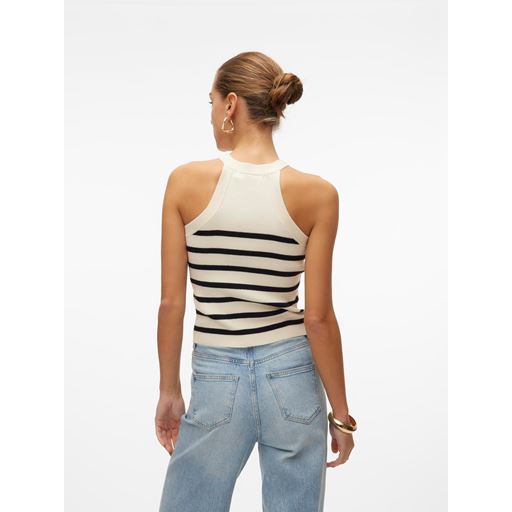 Vero Moda Saba Rib Top, Birch/Black, XS