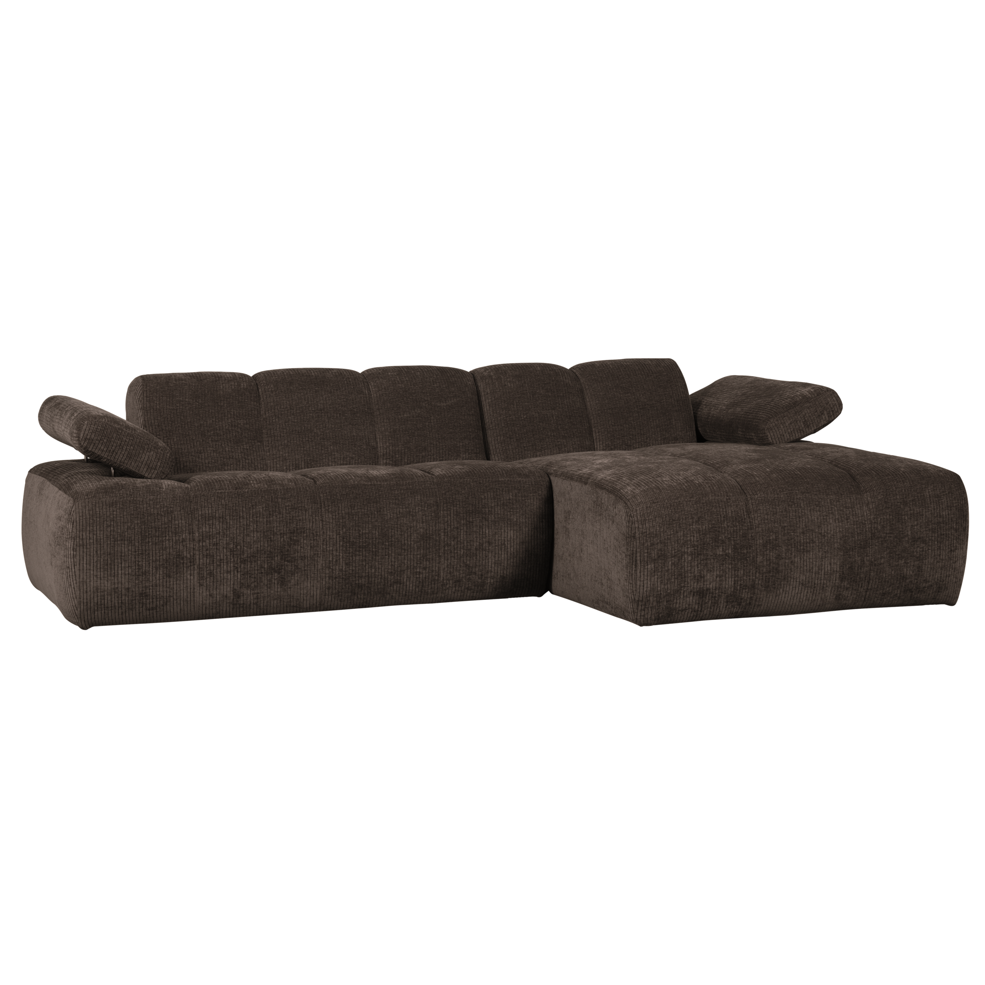 Chaise Longue Mojo Mojo Chaise Longue Rechts - Geweven Ribstof - Bruin