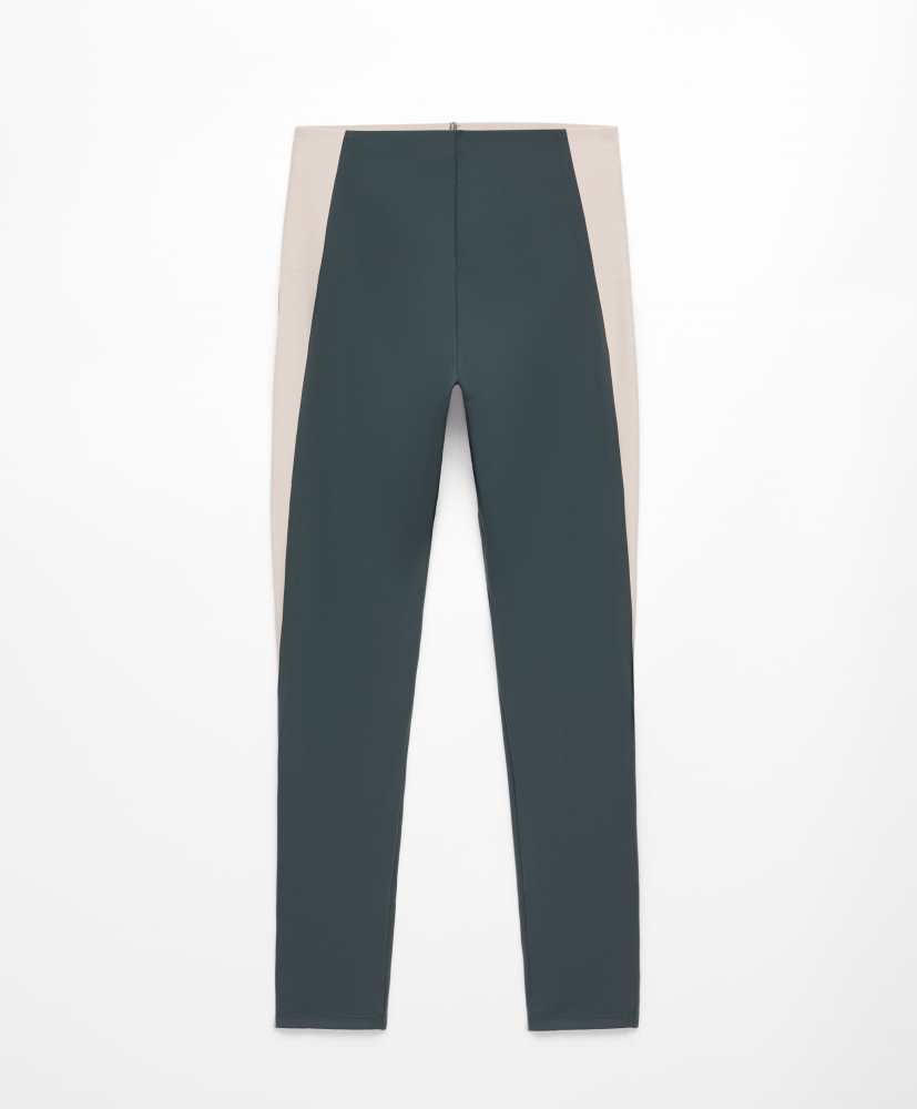 Leggings de compressão com blocos de cor até o tornozelo, 65 cm