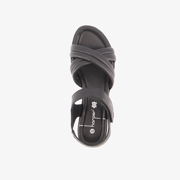 Harper leren dames sandalen zwart