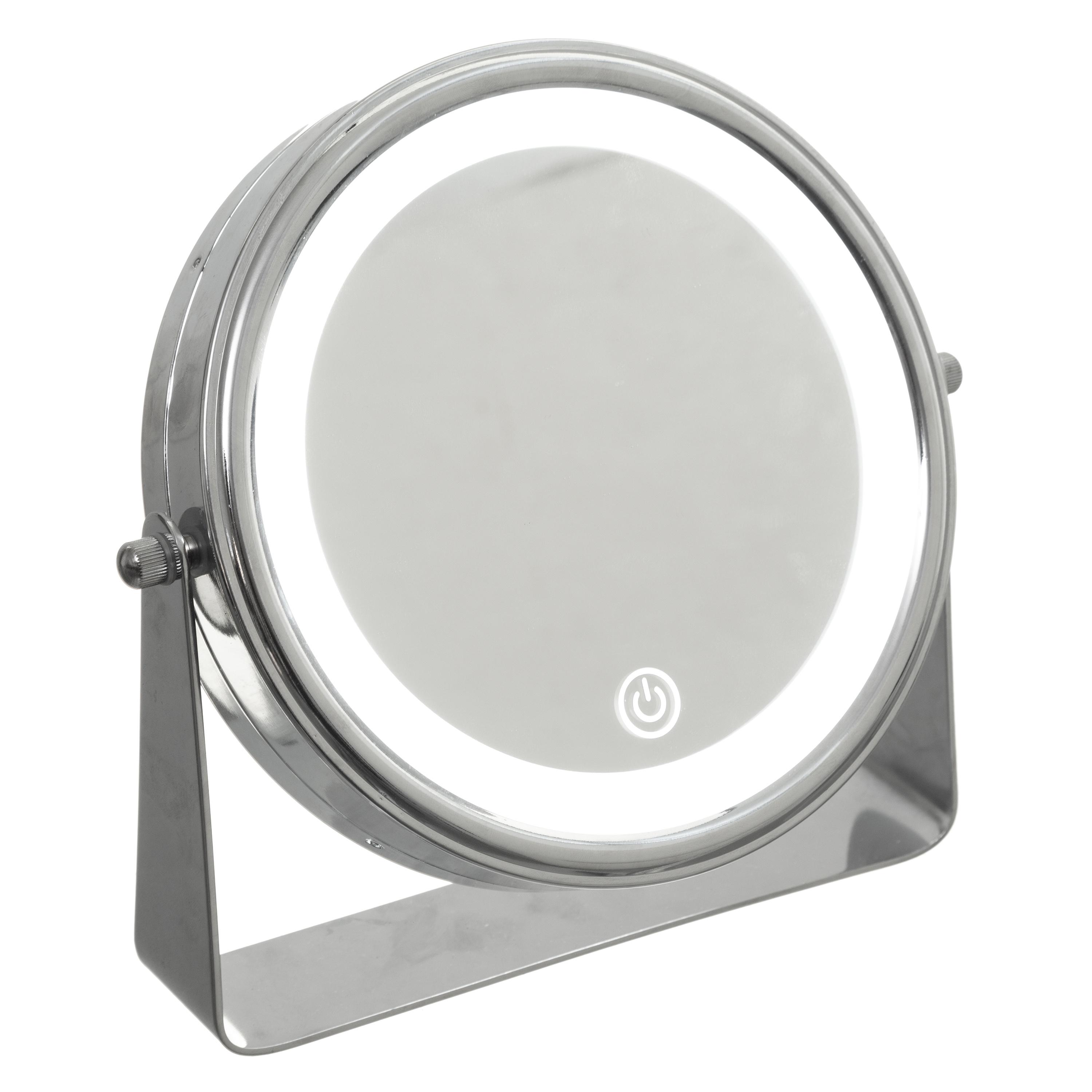MIROIR LED SUR PIED CHROME