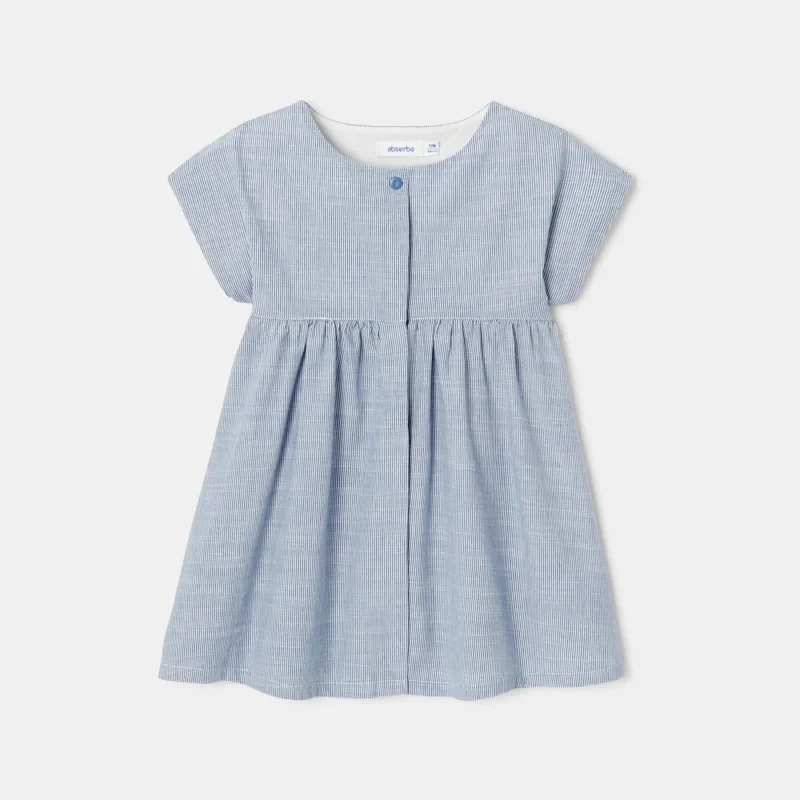 Robe sans manches en coton bio bleue bébé fille Absorba Bleu