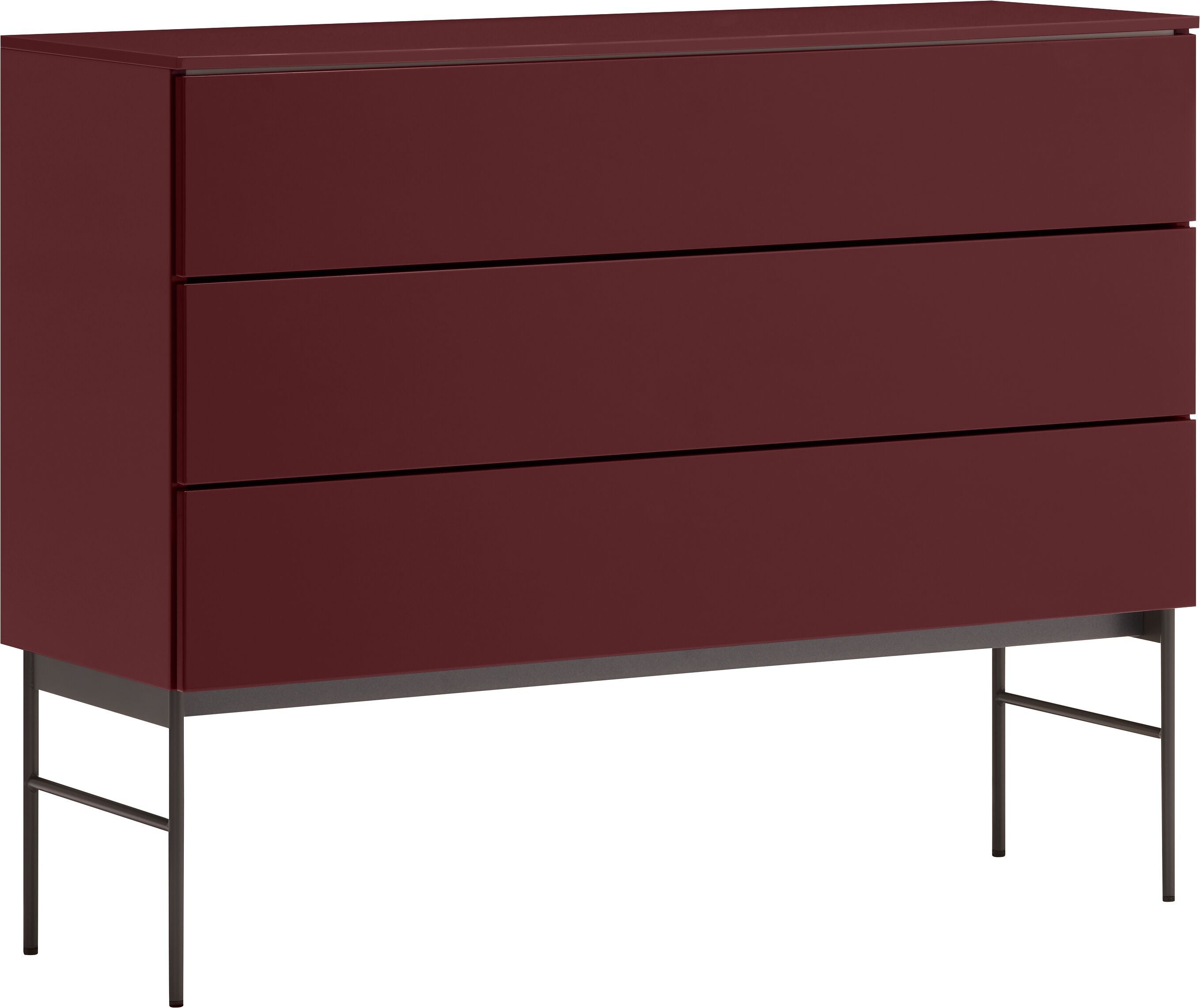 TILL Kommode - Dunkelrot / B: 112.0 cm x T: 41.0 cm x H: 88.8 cm