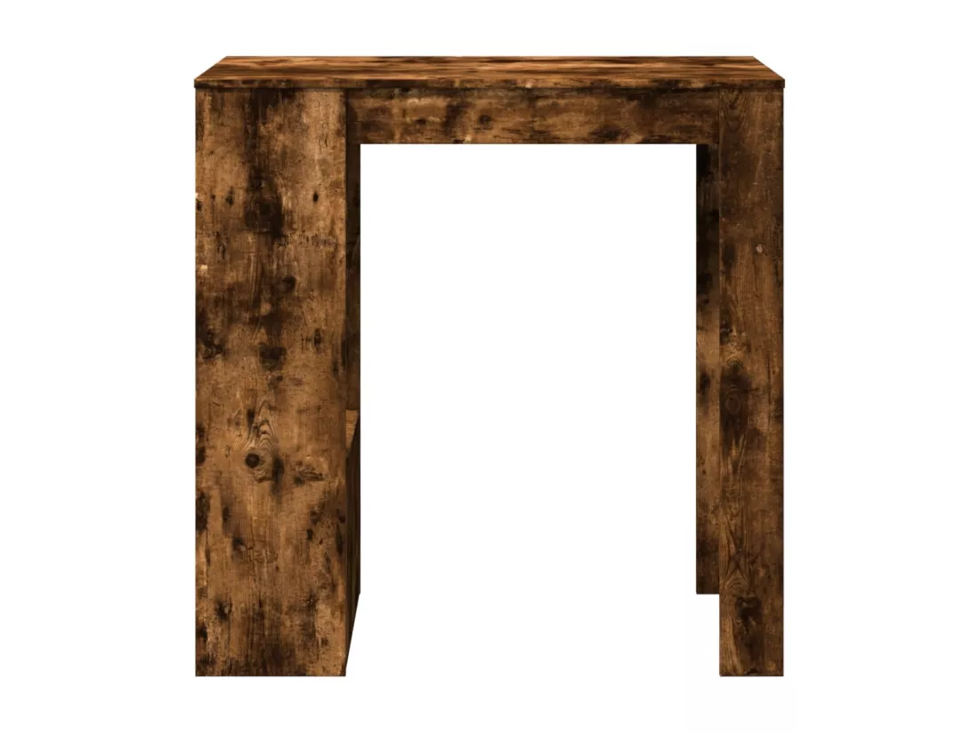 Table de bar avec étagères chêne fumé bois d'ingénierie