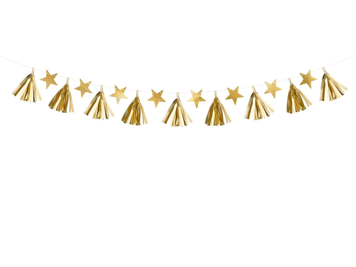 Sterren Tassel Slinger Goud 1,3m