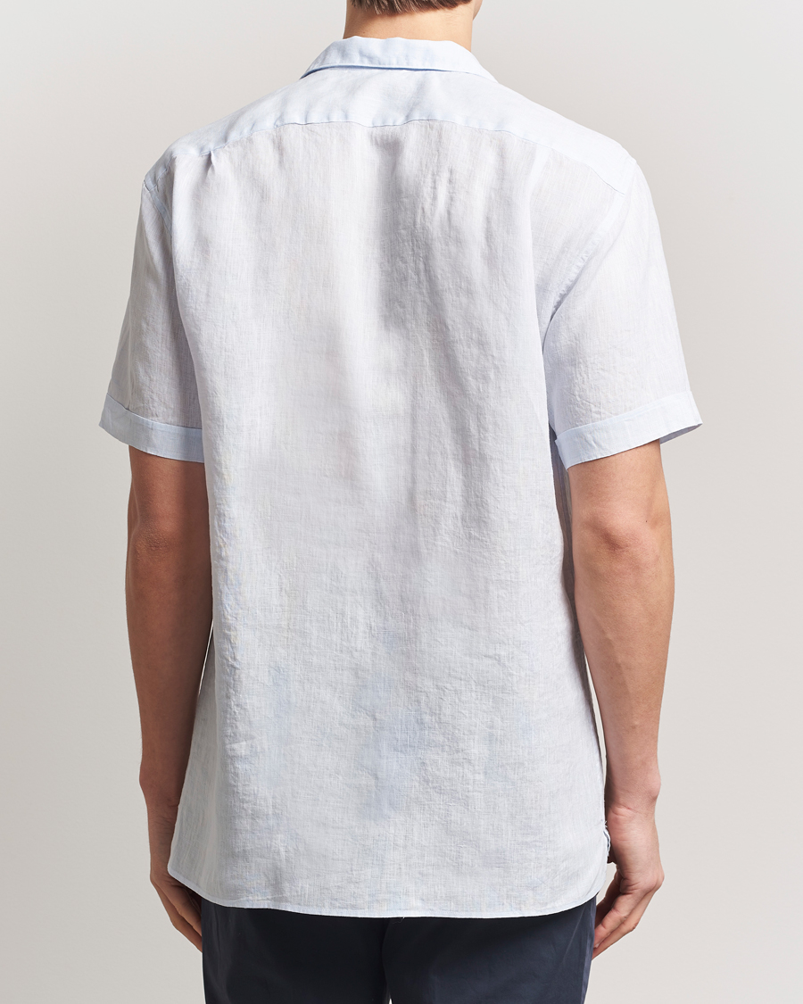 Stenströms Short Sleeve Linen Shirt Light Blue
