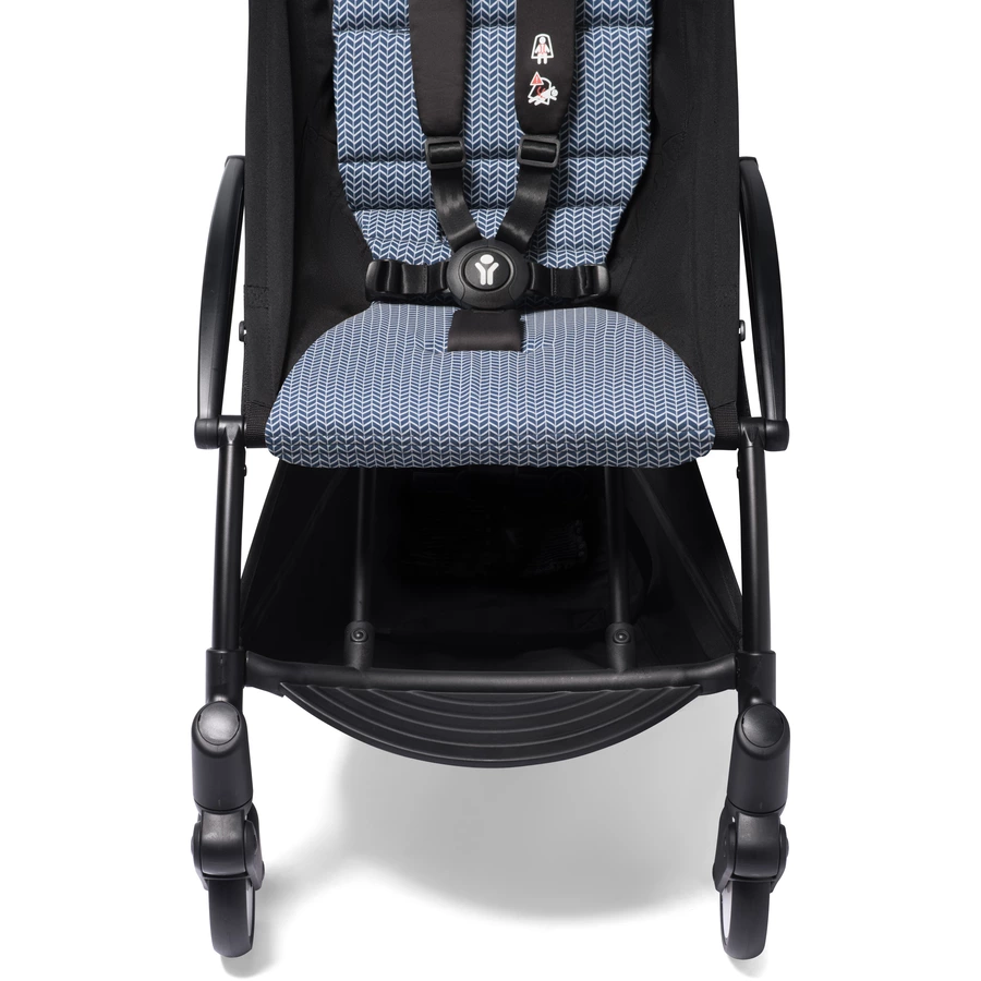 BABYZEN Kinderwagen YOYO2 6+ Black mit Textilset Air France Blue