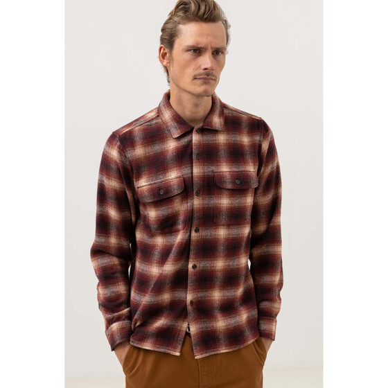 Rhythm Check Ls Shirt Mulberry Men FA23
