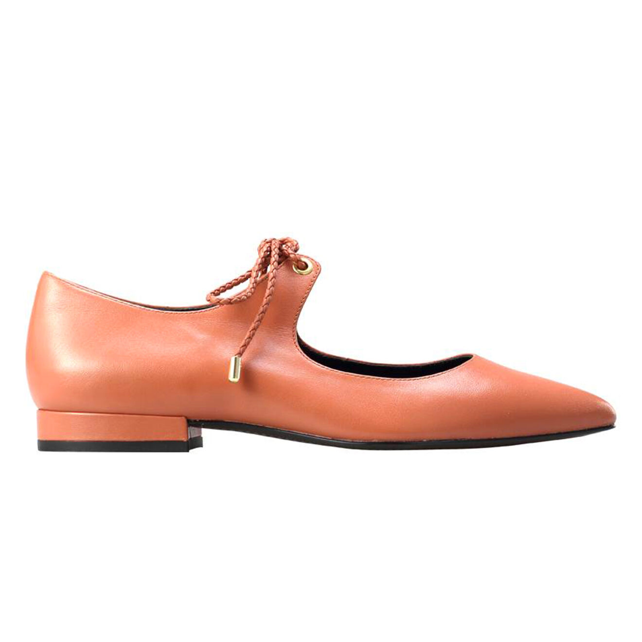 What For Ballerines lacées en Cuir rosé foncé