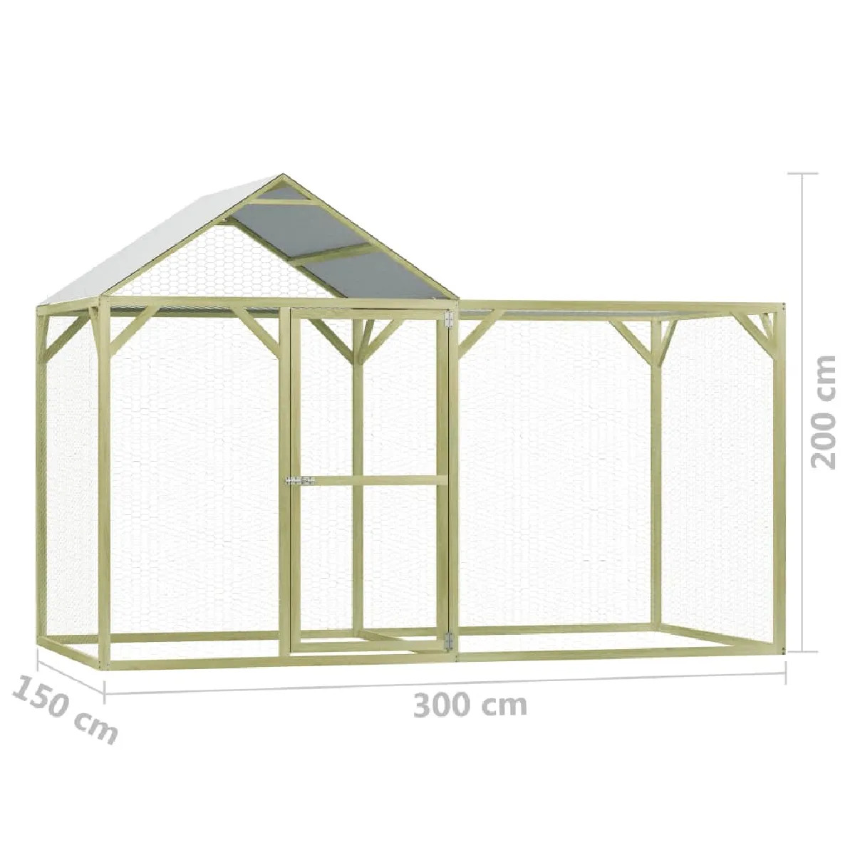 vidaXL Poulailler 3x1,5x2 m Pinède