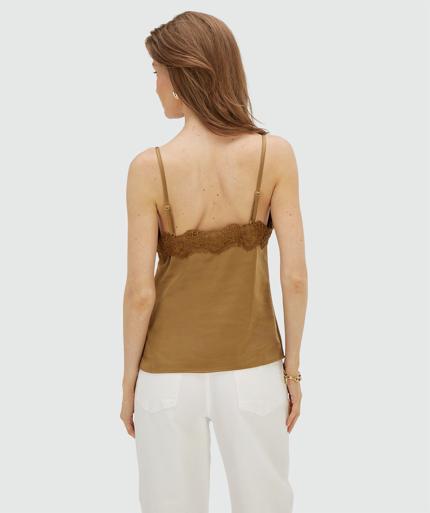 JV-BAILA regular fit top met kant - khaki