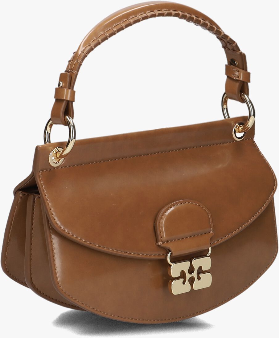 cognac ganni handtas apo-g bag mini top handle box
