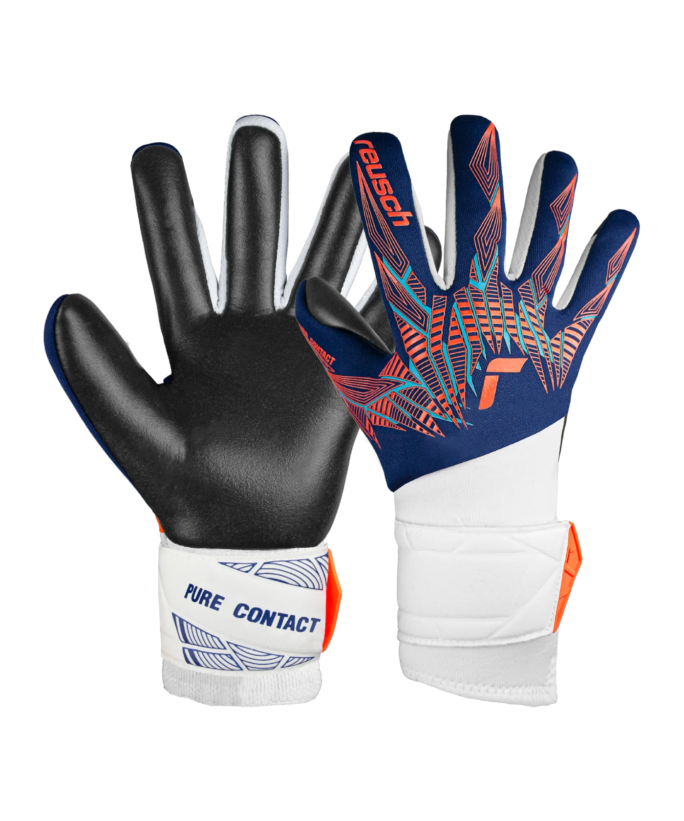 Reusch Pure Contact Silver TW-Handschuhe Kids Night Spark 2024 Blau Orange Schwarz F4848