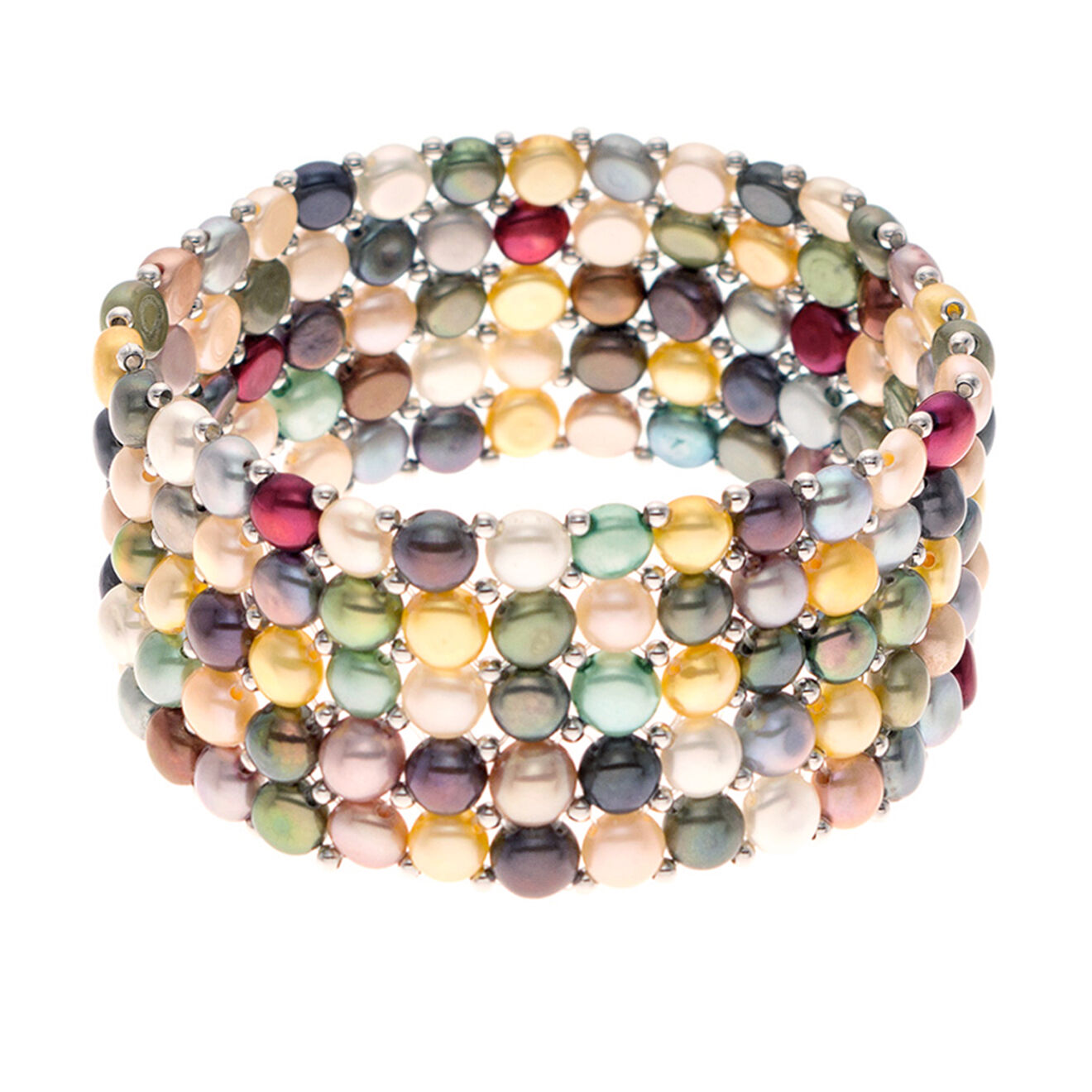Pearl Addict Bracelet 5 rangs Perles d'Eau Douce multicolores