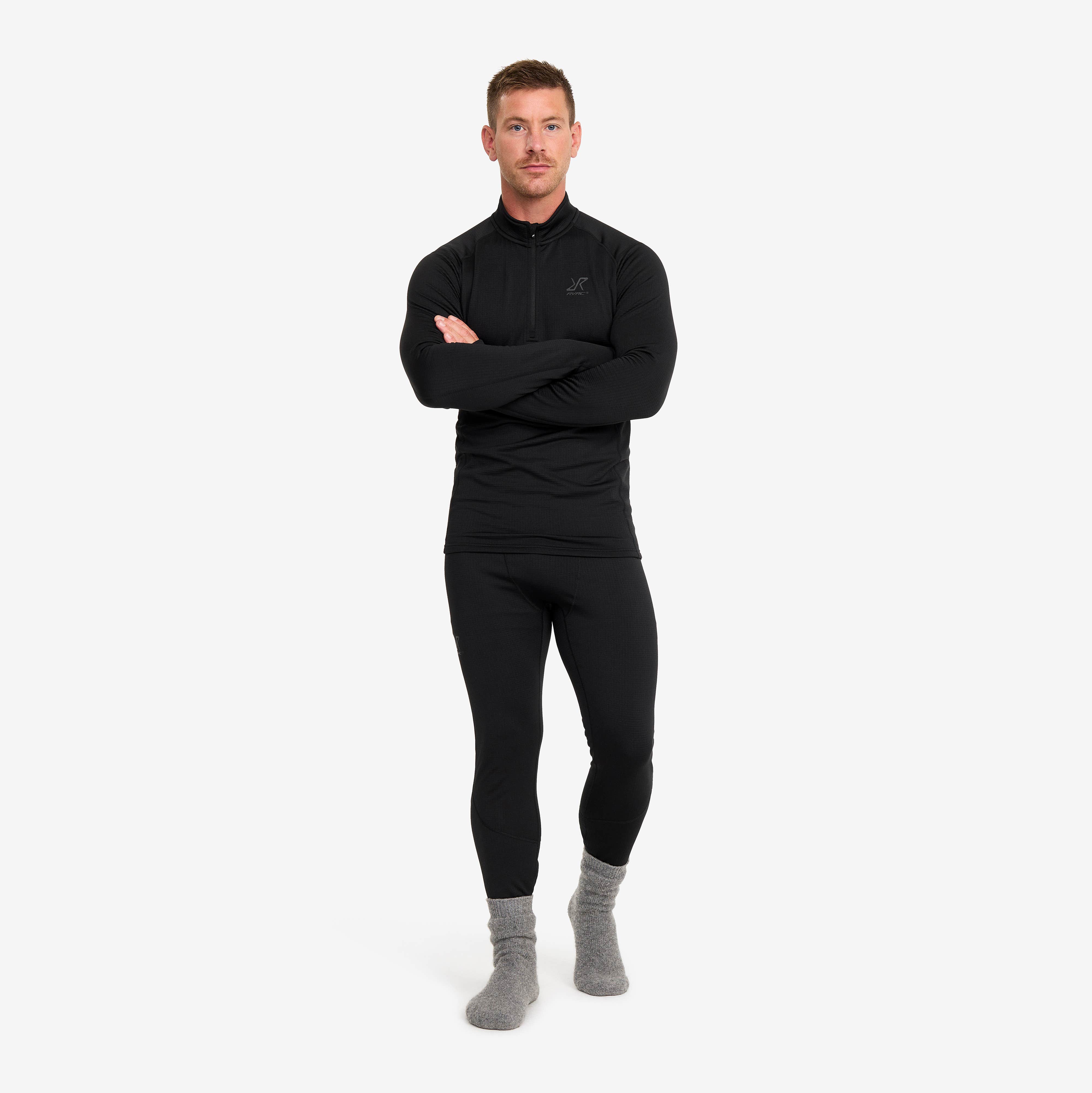 Waffle Baselayer Pants Herre Black