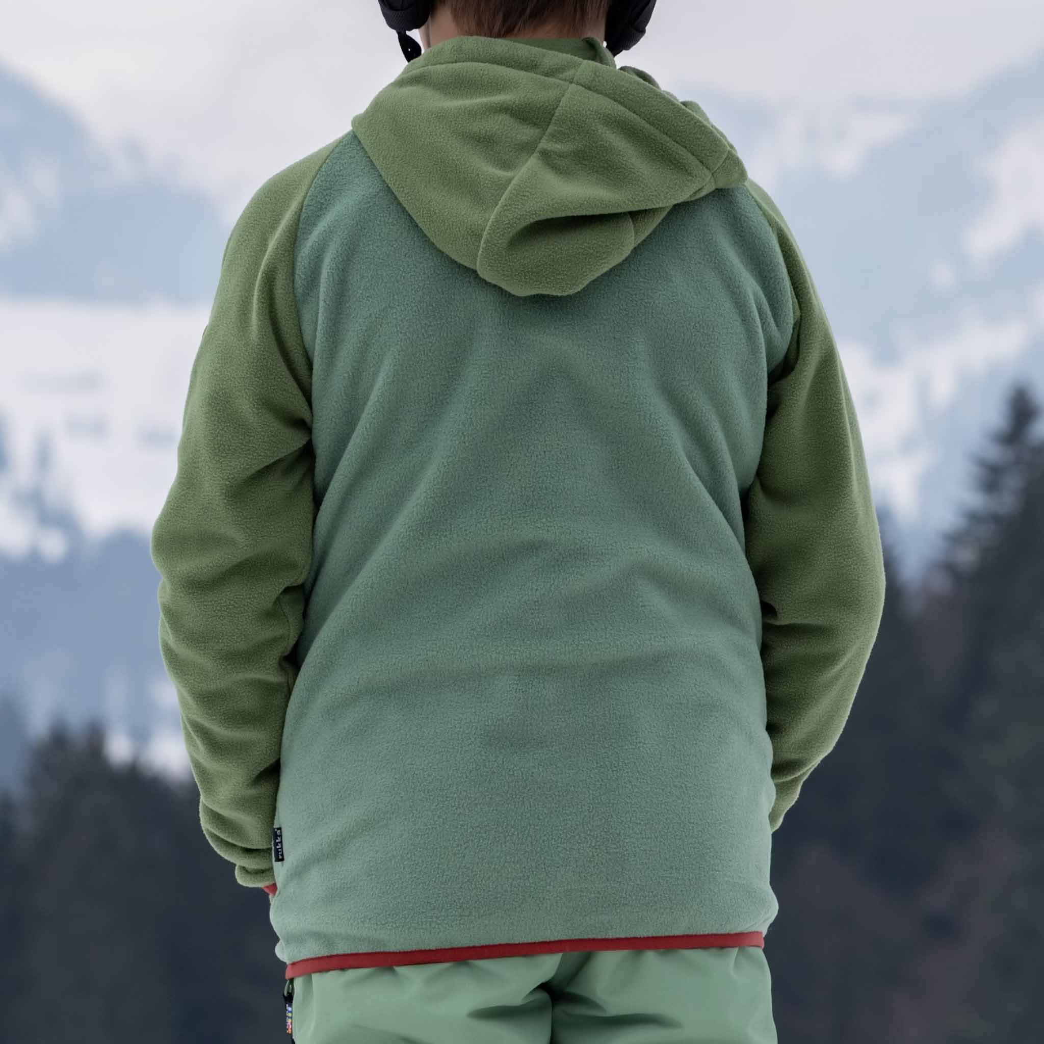 Kinder Fleece Zip-Hoodie Erik Vineyard Green