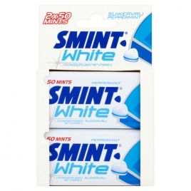 Smint White peppermint suikervrij 2-pack (2 x 50 stuks)