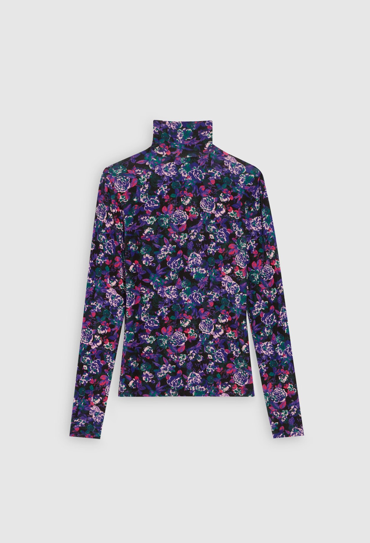 Pull col roule imprimes floral