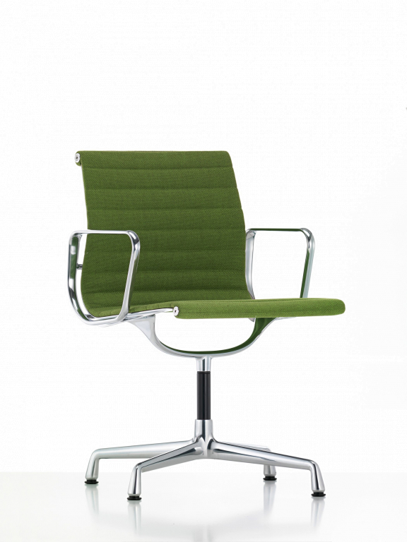 Vitra EA 103 stoel poppy ijsblauw/ivoor, onderstel verchroomd
