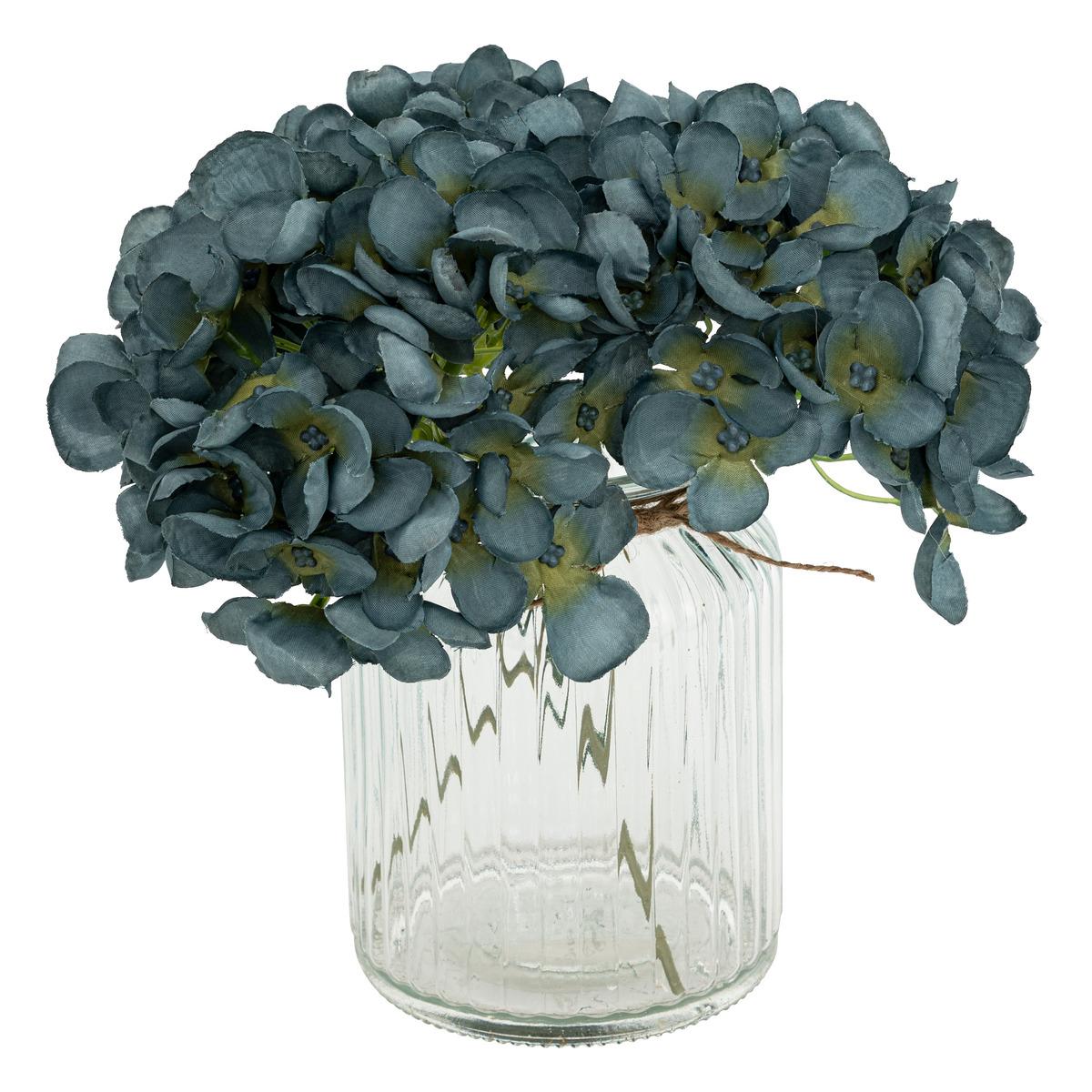 COMPOSITION HORTENSIAS DEAN VASE VERRE H.22CM