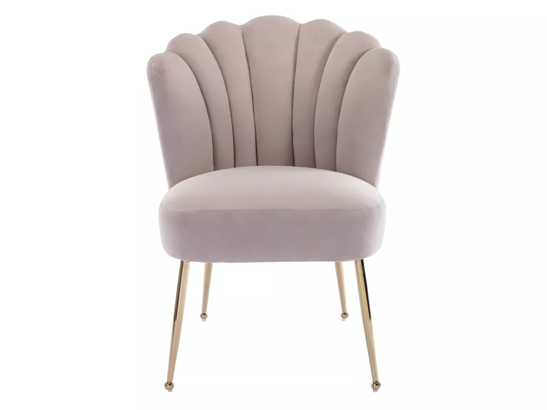 Lot de 6 chaises en velours et acier doré - Beige - RUTY de Pascal MORABITO