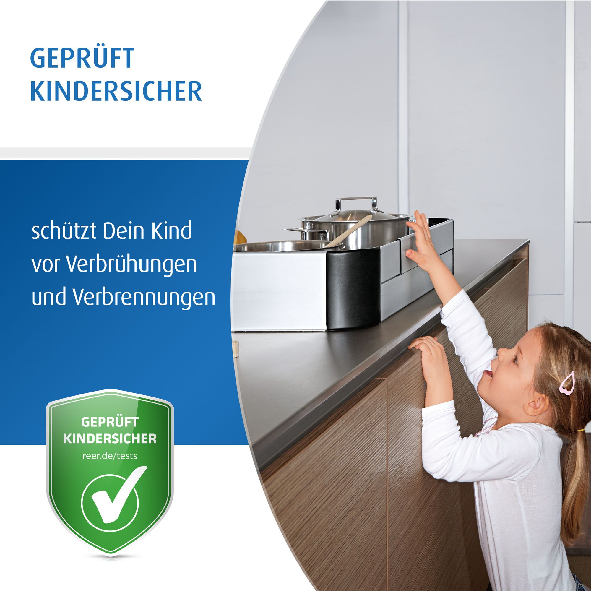 reer Premium Herdschutz, Schutz vor Verbrühung und Verbrennungen