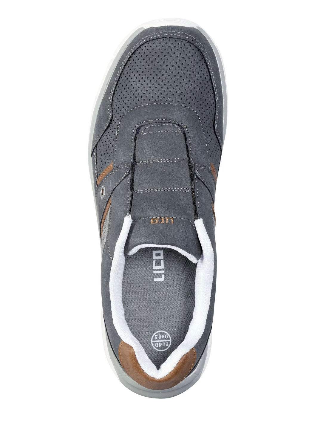 Slipper aus Synthetik mit Textil-Einsätzen
