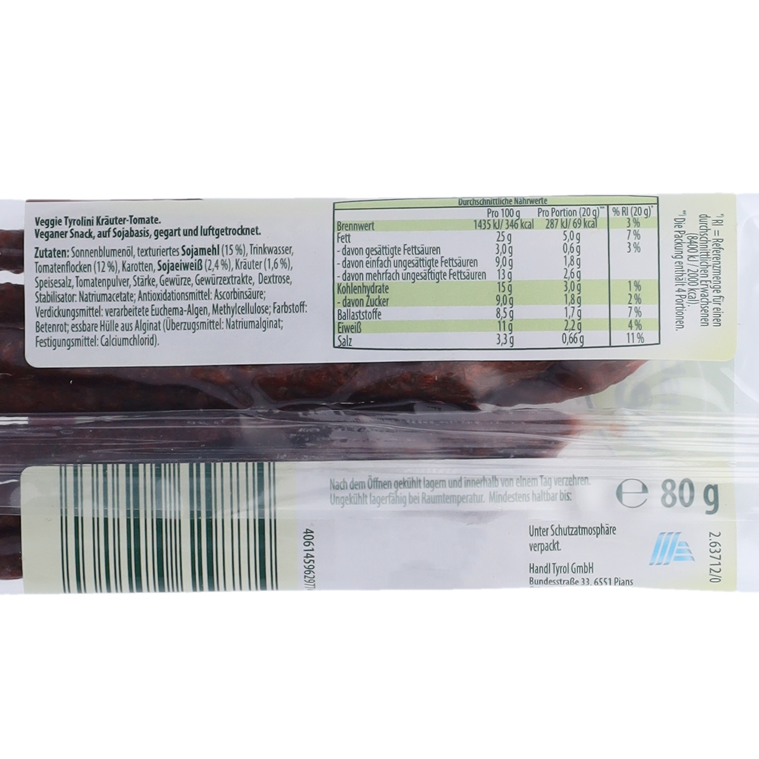 JUST VEG! Vegane Tyrolini, Klassik 80 g