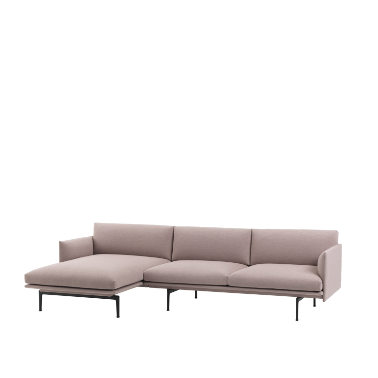 Muuto Outline bank 3-zits met chaise longue links Fiord 151