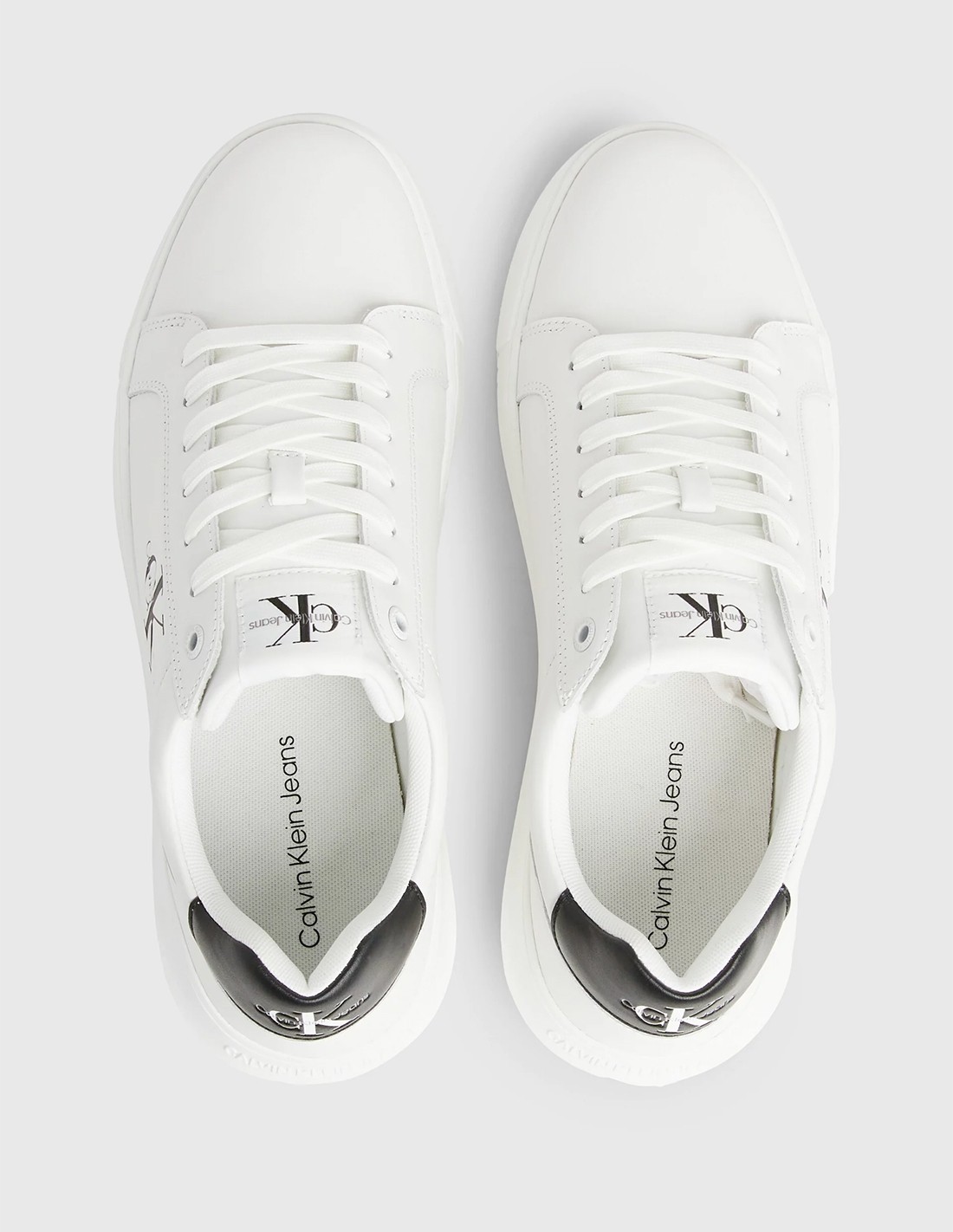 calvin klein Baskets de ville Homme Chunky Cupsole Mono Blanc/Noir Cuir