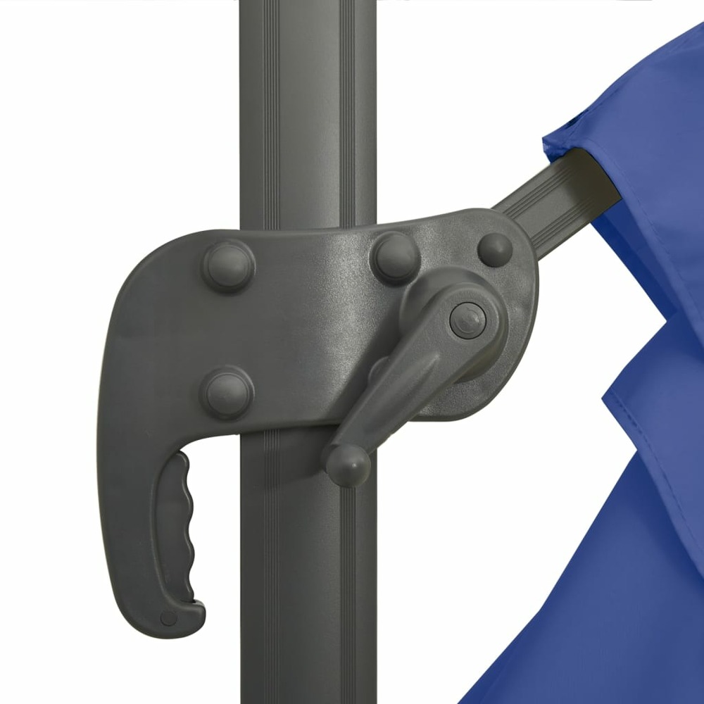 Parasol meuble de jardin cantilever à double toit 300 x 300 cm bleu azuré