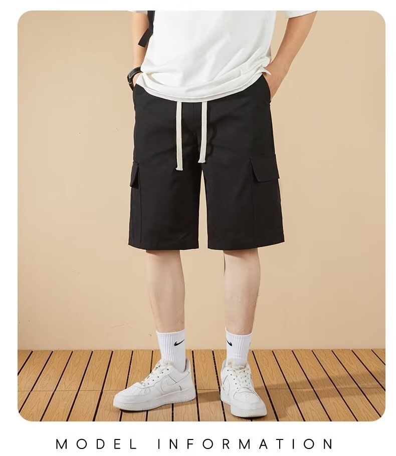 Antaeus - Effen cargoshorts met trekkoordtaille