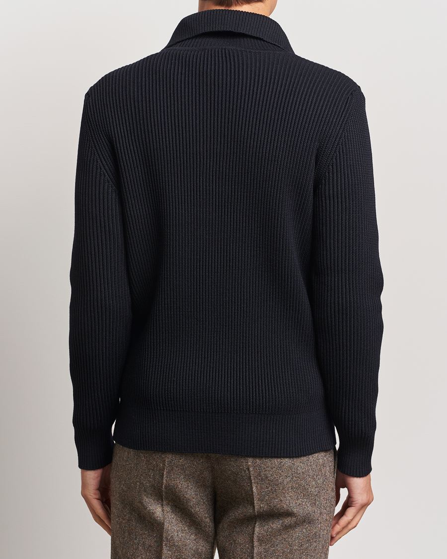 S.N.S. Herning Fender Wool Half Zip Navy Blue